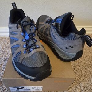 Merrell Oakcreek Waterproof Gray & Blue Hiking Boots